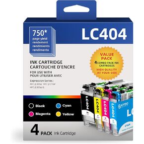 LC404 Ink Cartridges Replacement Compatible for Brother LC 404 LC404XL LC-404 Work with MFC-J1205W MFC-J1215W MFC-J1205W XL Printer (4 Pack, Black Cyan Magenta Yellow)