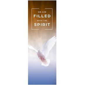 Christian Brands We Are Filled With The Spirit Banner, 6-Foot, Satin Polyester