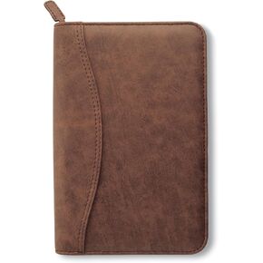 Day-Timer Distressed Look Starter Set Organizer, Undated, 7 Ring, Desk Size, 5-1/2 x 8-1/2", Brown (43184)