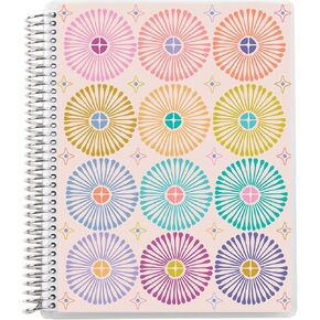 Erin Condren Modern Geometric Coiled Notebook, 8.5x11 Productivity, Platinum Coil
