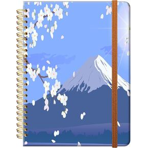 Ruled Spiral Writing Notebook,A5 Hardcover Lined College Journal for Women,Strong Twin-Wire Binding with Premium Paper,8.4" X 6",Perfect for School,Office,Home(Cute Lemon)
