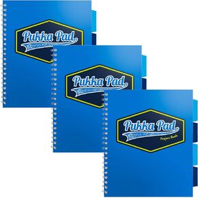 Pukka Pad 5 Subject Spiral Notebook 3-Pack - 200 Pages, 100 Sheets of 80GSM Paper with Repositionable Dividers & Perforated Edges for Office Planning & Organization - US Letter 8.5 X 11, Pink Vision
