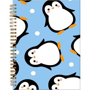 Spiral Journal Notebook,A5 Hardcover Lined Journals for Women Girl 6 x 8.3 in,120 Pages Thick Paper,Cute College Ruled Writing Notebook for Gifts Office Work School(Purple Leaves)