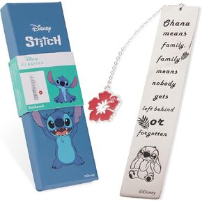 Disney Metal Bookmarks for Women, Inspirational Quote & Charm - Gifts for Her (Silver Stitch)