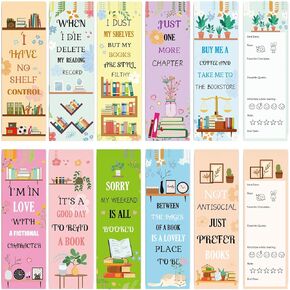 100pcs Bookmarks for Book Lovers 2.4x7.2 Inch-Reading Log Page Markers Book Markers Set Double Sided Book Tracker Card Reading Bookmarks Gift for Women