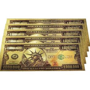 5pcs One Million Dollar Bills for Bookmark, Colored Bill Notes for Decor Bring Good Lucky for Christmas Gift