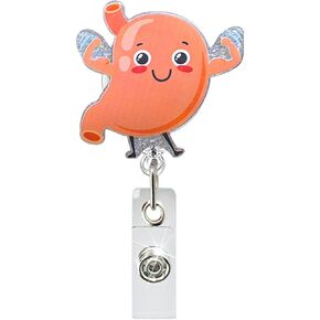 Badge Reel with Badge Holder Retractable Clip ID Card Clip Alligator Clip Badge Tag Holder with Butterfly Designs Badge Accessories for Doctor (Lung)