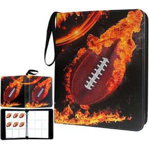 Football Card Binder 900 Pockets, Trading Card Binder Holder with 50 Removable Sleeves Fits 900 Sport Cards, Football Card Gifts Collector Album with Zipper Storage Display Case