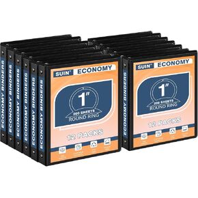 Suin Economy 1 بوصة 3 حلقات ، رابط خاتم مستدير ، غطاء عرض واضح للتخصيص ، 1 '' ''