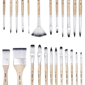Artecho 32 PCS Paint Brushes for Acrylic Painting, Acrylic Paint Brushes for Oil, Watercolor, Acrylic, Gouache and Canvas Painting