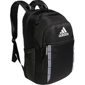 adidas Excel 6 Backpack, Black/White 3 Stripe Webbing, One Size