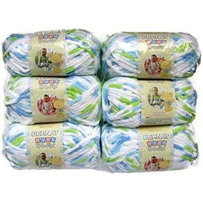 BERNAT Baby Blanket Yarn, 3.5oz, 6-PACK (Funny Prints)