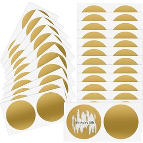 50 Pieces Scratch Off Sticker Labels 2 inch for Scratch Off Stickers Lottery Tickets DIY Raffle Card Creating (Gold, Round 2inch)