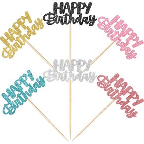 عيد ميلاد سعيد كب كيك أعلى القبعات ، 24 pcs لطيف الأزياء بريق كب كيك يختار ستة ألوان ديكورات الديكورات الديكورات للاحتفال بعيد ميلاد حفل الزفاف in Kuwait