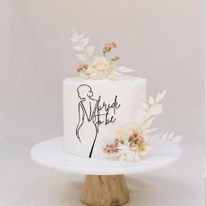 Bride silhouette Cake Topper,Acrylic black cake topper, Bride To Be, Hen Party, Bachelorette Party Cake Topper, Hen Party Decor, Bridal Shower Cake Topper.(Acrylic)