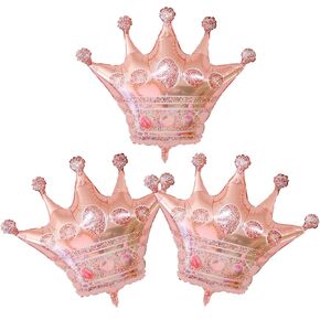 30 Inch Crown Balloons Foil Helium for Birthday Anninversary Christmas Party Supplies 3Pcs