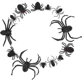 70pcs Realistic Fake Spiders: 7sizes Mini Plastic Spider Prank Props for Halloween Party Decorations Spooky Events Fool's Day