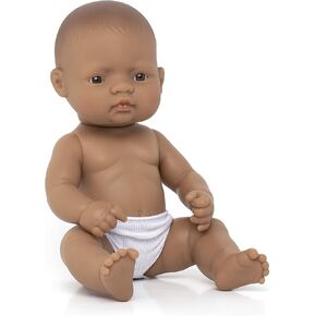 Miniland Doll 12 5/8 '' Boy Caucasian (Polybag) - مصنوع في إسبانيا ، صحيح تشريحيًا ، جودة ، إدراج