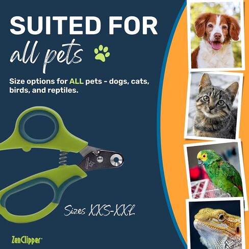 Zen Clipper Pet Nail Clipper for Cats – Cat Nail Trimmer for Safer Pet Grooming - Clean, Quiet, and Easy-to-Use Stainless Steel Claw Trimmer - (2mm Hole) in Saudi Arabia