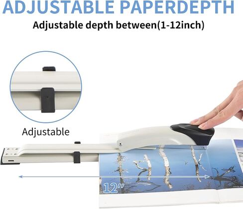 Long Reach Stapler,with 2000 Staples & Stapler Remover Full Strip，20-25 Sheet Capacity,with Built-in Ruler and Adjustable Locking Paper Guide, Gray in Saudi Arabia