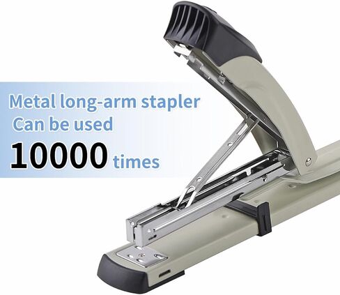 Long Reach Stapler,with 2000 Staples & Stapler Remover Full Strip，20-25 Sheet Capacity,with Built-in Ruler and Adjustable Locking Paper Guide, Gray in Saudi Arabia