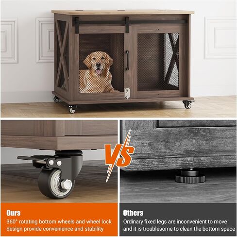 مثالية 37 '' Dog Crate Furniture end table with flip top و sivable stivider ، wooden dog crate table table end in end in end in Kuwait