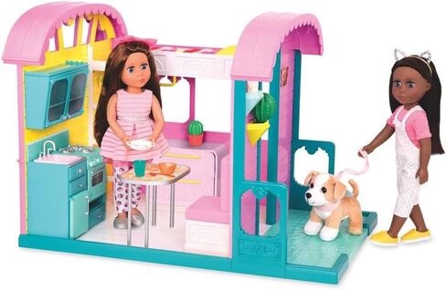 Glitter Girls - مجموعة لعب بيت الدمية GG مع الأثاث والإكسسوارات المنزلية - المطبخ والفرن والفناء - ملابس وإكسسوارات الدمية مقاس 14 بوصة للأطفال من سن 3 سنوات فما فوق in Kuwait