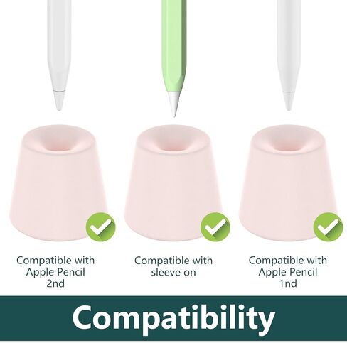 GeeRic Pencil Stand Compatible with Apple Pencil 3(USB-C)&2&1, Elegant Holder with/Without Sleeve or Grip Durable Silicone Stand Tip Protection White in Kuwait