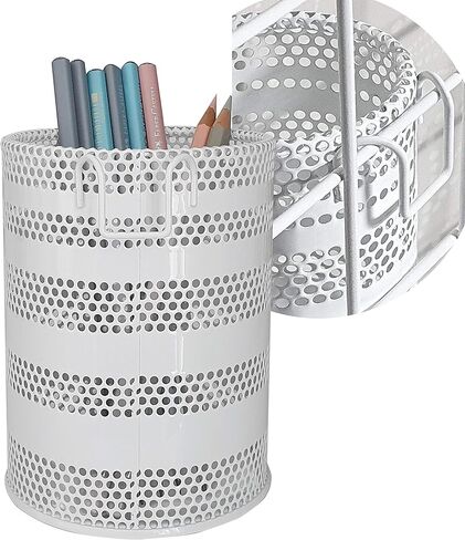 حامل قلم القلم المركب على الجدار المعدني ، منظم مكتب مكتب مع خطاف للتعليق على لوحة شبكة الجدار الشبكية (أسود ، منتصف) in Kuwait