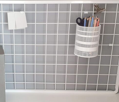 حامل قلم القلم المركب على الجدار المعدني ، منظم مكتب مكتب مع خطاف للتعليق على لوحة شبكة الجدار الشبكية (أسود ، منتصف) in Kuwait