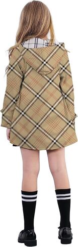 Betusline Girl's Hooded Trench Coat Single Breasted Dress Outerwear, 2-14 Years in Saudi Arabia