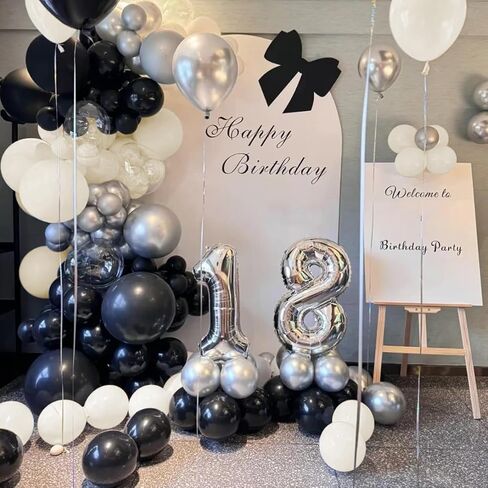 White Sand Black Balloons Arch Kit, 151Pcs Black Cream White and Bobo Balloons Garland 18 12 10 5 inch for Birthday Wedding Bridal Shower Bachelorette Anniversary Party Decorations in Kuwait