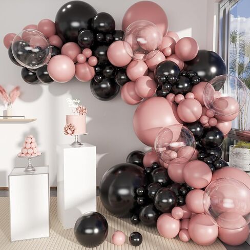 White Sand Black Balloons Arch Kit, 151Pcs Black Cream White and Bobo Balloons Garland 18 12 10 5 inch for Birthday Wedding Bridal Shower Bachelorette Anniversary Party Decorations in Kuwait