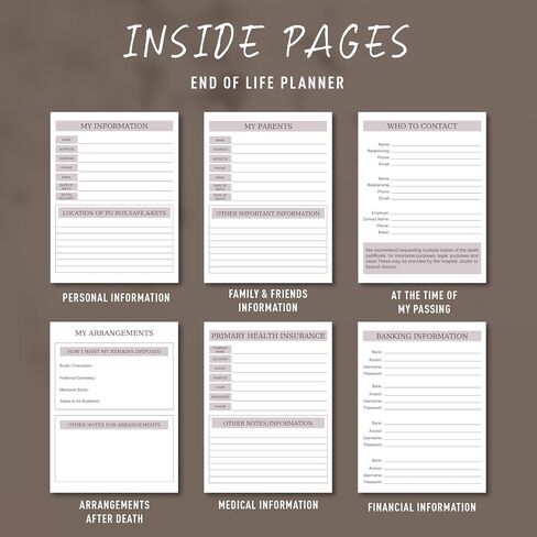 End of Life Planner – When I'm Gone Organizer Notebook, If I Die Planner, Final Arrangements Organizer for Beneficiary, Will Preparation, Last Wishes & Funeral Planning, B5 - White in Saudi Arabia