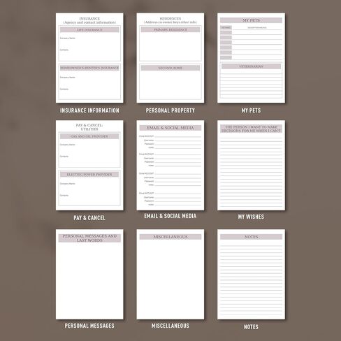End of Life Planner – When I'm Gone Organizer Notebook, If I Die Planner, Final Arrangements Organizer for Beneficiary, Will Preparation, Last Wishes & Funeral Planning, B5 - White in Saudi Arabia
