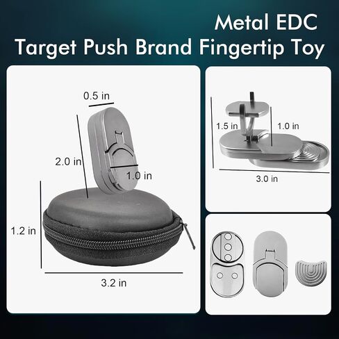 Fidget Adults Toy for ADHD，Magnetic Metal Fidget Toy for Desk，Cool EDC Magnets Slider Stress Relief Toy for Office，Anxiety Relief Haptic Multiple Ways Play Finger Push Spin Coins Decompression Toys in Saudi Arabia