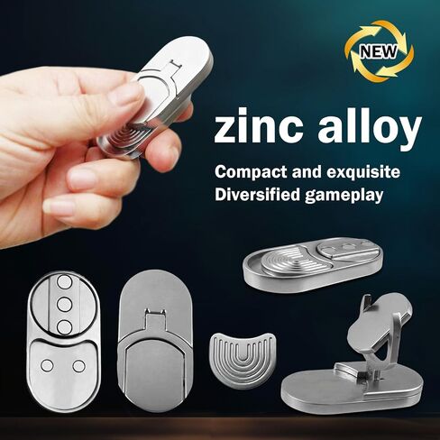 Fidget Adults Toy for ADHD，Magnetic Metal Fidget Toy for Desk，Cool EDC Magnets Slider Stress Relief Toy for Office，Anxiety Relief Haptic Multiple Ways Play Finger Push Spin Coins Decompression Toys in Saudi Arabia