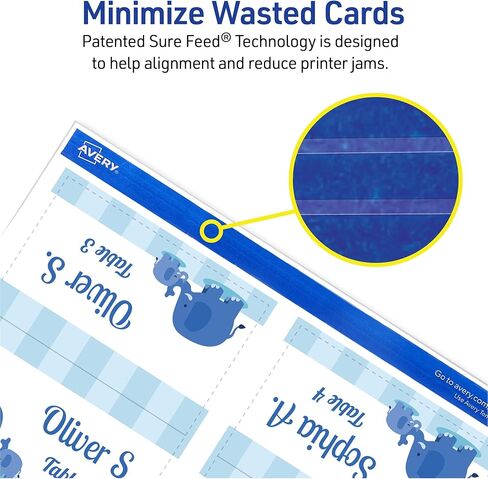 Avery Printable Tent Cards with Sure Feed Technology, 2" x 3.5", White, 160 Blank Place Cards for Laser or Inkjet Printers (5302) in Saudi Arabia