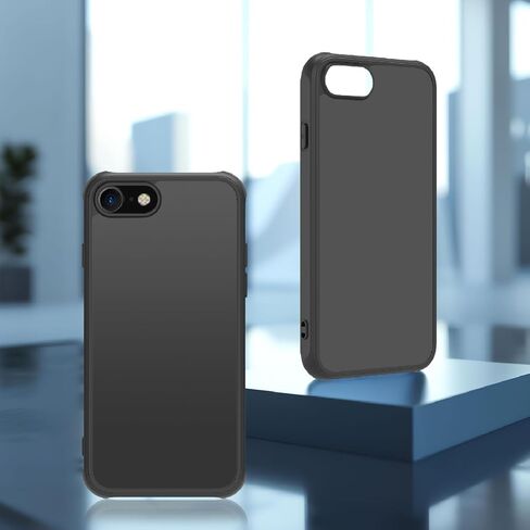 for iPhone 6/6s case/iPhone se case All Black Matte Back Phone Case,Anti Yellowing Cell Phone Cover Rugged Shockproof Protective Bumper (Black, iPhone 6/6s/SE2/se3/8/7) in Saudi Arabia