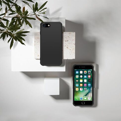 for iPhone 6/6s case/iPhone se case All Black Matte Back Phone Case,Anti Yellowing Cell Phone Cover Rugged Shockproof Protective Bumper (Black, iPhone 6/6s/SE2/se3/8/7) in Saudi Arabia