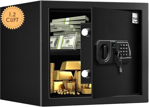 Tenamic Safe Box 0.23 Cubic Feet Electronic Digital Security Box, Keypad Lock Box Cabinet Safes, Solid Alloy Steel Office Hotel Home Safe, HB17 Black in Saudi Arabia