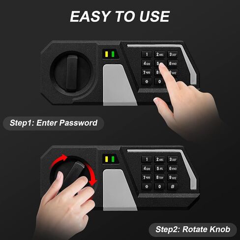 Tenamic Safe Box 0.23 Cubic Feet Electronic Digital Security Box, Keypad Lock Box Cabinet Safes, Solid Alloy Steel Office Hotel Home Safe, HB17 Black in Saudi Arabia