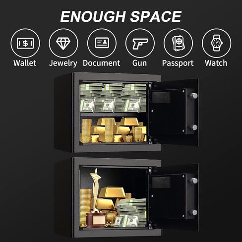 Tenamic Safe Box 0.23 Cubic Feet Electronic Digital Security Box, Keypad Lock Box Cabinet Safes, Solid Alloy Steel Office Hotel Home Safe, HB17 Black in Saudi Arabia
