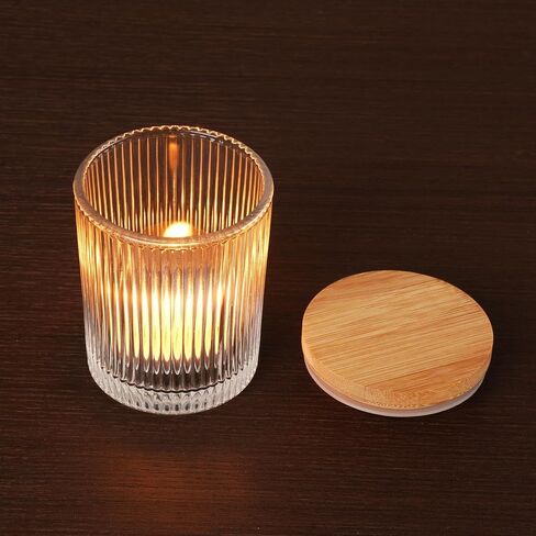 NiHome 12 Pack Embossed Candle Jars for Making Candles, 6 OZ Glass Candle Jars with Lids Empty Food Storage Containers Tealight Holders for Spice, Powder, Liquid, Leakproof in Kuwait