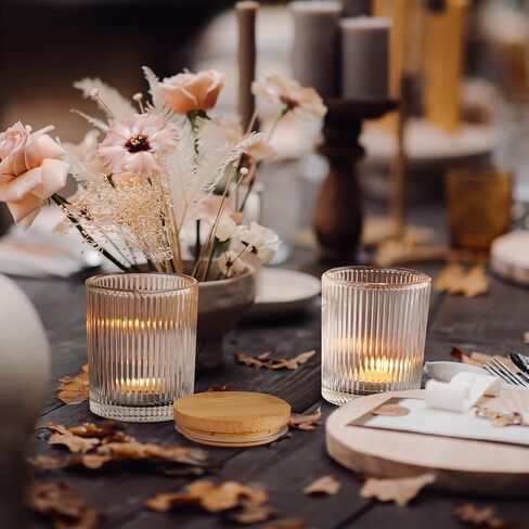 NiHome 12 Pack Embossed Candle Jars for Making Candles, 6 OZ Glass Candle Jars with Lids Empty Food Storage Containers Tealight Holders for Spice, Powder, Liquid, Leakproof in Kuwait