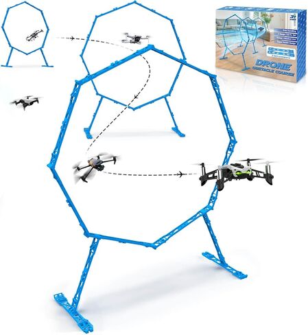 Drone Obstacle Course, Includes 2 Pack Easy to Build Obstacle Hoop, FPV Racing Drone Loop Gate, Suitable Competition RC FPV Racing of Drones or Model Aircraft Games for Age 6-12 Kids or Adults in Kuwait