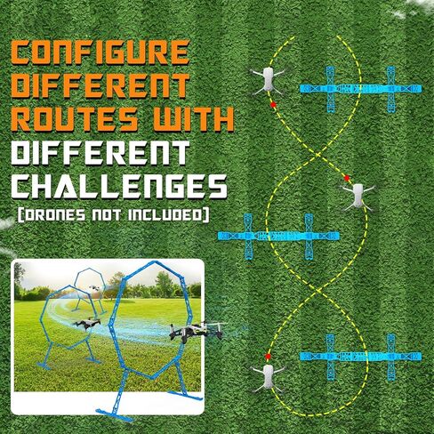 Drone Obstacle Course, Includes 2 Pack Easy to Build Obstacle Hoop, FPV Racing Drone Loop Gate, Suitable Competition RC FPV Racing of Drones or Model Aircraft Games for Age 6-12 Kids or Adults in Kuwait