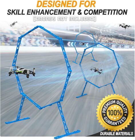 Drone Obstacle Course, Includes 2 Pack Easy to Build Obstacle Hoop, FPV Racing Drone Loop Gate, Suitable Competition RC FPV Racing of Drones or Model Aircraft Games for Age 6-12 Kids or Adults in Kuwait