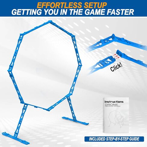 Drone Obstacle Course, Includes 2 Pack Easy to Build Obstacle Hoop, FPV Racing Drone Loop Gate, Suitable Competition RC FPV Racing of Drones or Model Aircraft Games for Age 6-12 Kids or Adults in Kuwait