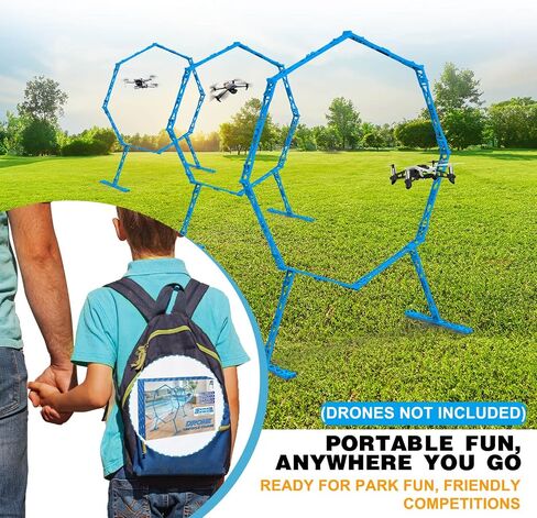 Drone Obstacle Course, Includes 2 Pack Easy to Build Obstacle Hoop, FPV Racing Drone Loop Gate, Suitable Competition RC FPV Racing of Drones or Model Aircraft Games for Age 6-12 Kids or Adults in Kuwait